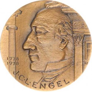Finsko, J. C. L. Engel 1778-1978, portrét z profilu zleva, po stranách ió