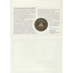 Germany - BRD, postal envelopes with medal, stamp and postmark, 25 Jahre Deutsche Sporthilfe 1967-199