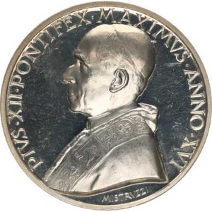 Vatikán - Papežský stát, Pius XII., poprsí zleva, XVI. rok pontifikátu (1954) / Papež kleč