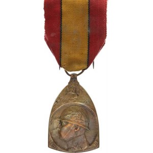 Belgio, medaglia di guerra HERINNERINGS 1914-1918 in bronzo con nastro orig.