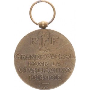 Francie, Mezispojencká medaile Vítězství 1914-1918 sign.: MORLON
