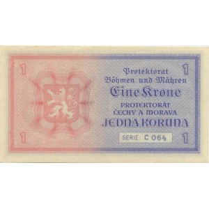 Protektorát Čechy a Morava, 1 K b.l./1940/ sér. C 064 Baj.30 neperf.