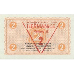 Czechoslovakia - emergency currency, 2 Crowns 1981 - constitutional voucher , stamp: Correctional Educational Department