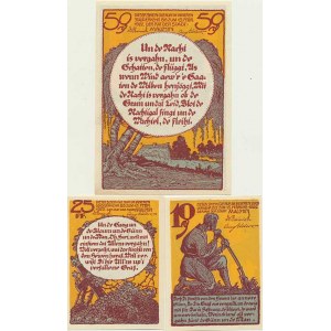Germany - emergency banknotes, Malchin - 10, 25, 50 Pfennig 1922 3 pcs