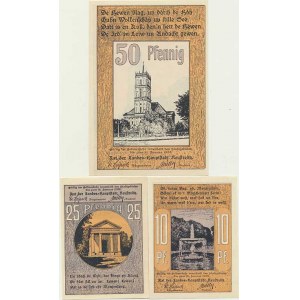 Německo - nouzová platidla, Neustrelitz - 10, 25, 50 Pfennig 1922 3 ks
