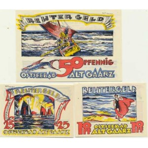 Německo - nouzová platidla, Ostseebad Alt Gaarz - 10, 25, 50 Pfennig 1922 3 ks