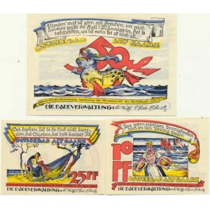 Německo - nouzová platidla, Ostseebad Alt Gaarz - 10, 25, 50 Pfennig 1922 3 ks
