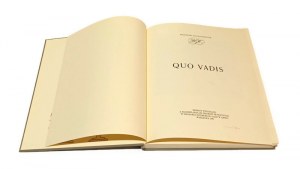 QUO VADIS by Henryk SIENKIEWICZ with twenty heliogravures according to paintings by Piotr Stachiewicz [reprint of the 1902 edition].