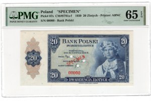 ABNCo, 20 złotych 1939 - SPECIMEN