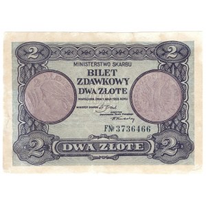 Pass ticket, 2 zloty 1925, series F