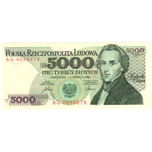 5000 złotych 1986, seria BG