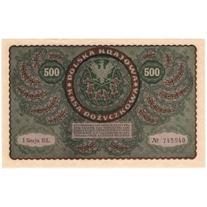500 Polish Marks 1919, 1st Series BL