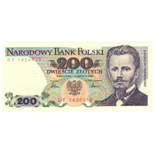 200 złotych 1986, seria DF