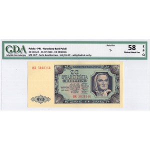 Polska, 20 złotych 1948, seria HK