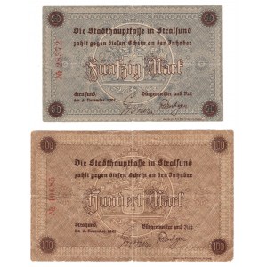 Shots (Stralsund), 50 marks, 100 marks 1922 - set of 2 pieces