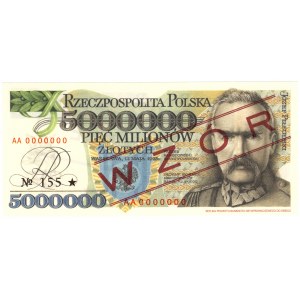 5 milionów złotych 1995, seria AA No 155