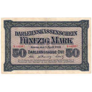 Kowno, 50 marek 1918, seria B