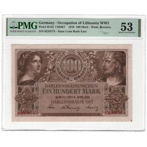 Kowno, 100 marek 1918 - numeracja 7 cyfrowa