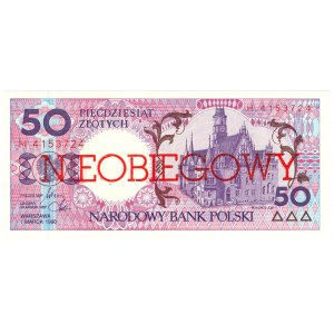 50 złotych 1990, seria H - NIEOBIEGOWY