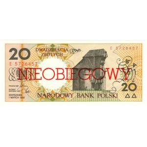 20 złotych 1990, seria E - NIEOBIEGOWY