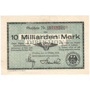 Szczecin (Stettin), 10 mld marek 1923