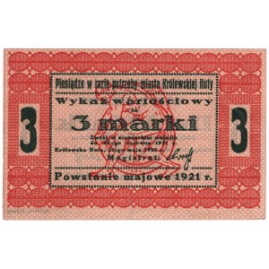 Chorzów, Królewska Huta (Königshütte), 3 marki 1921