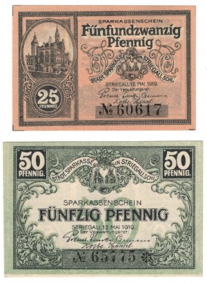 Strzegom (Striegau), 25 fenig , 50 fenig 1919 - sada 2 kusů