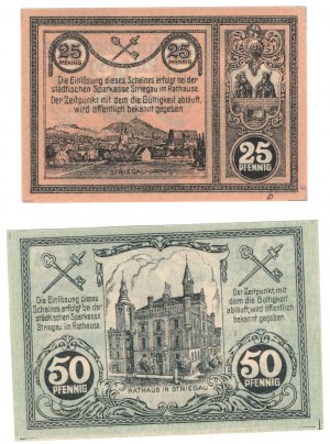 Strzegom (Striegau), 25 fenig , 50 fenig 1919 - sada 2 kusů