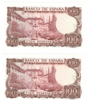 Spain, 100 pesetas 1970 - set of 2 pieces