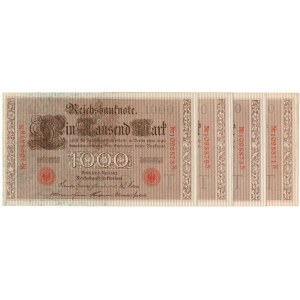 Germany, 1000 marks 1910, T series - set of 4 pieces