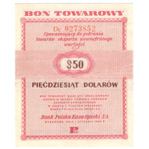 PEWEX - $50 1960 Commodity Voucher - Dc series, forgery on 50 cent 1960 voucher