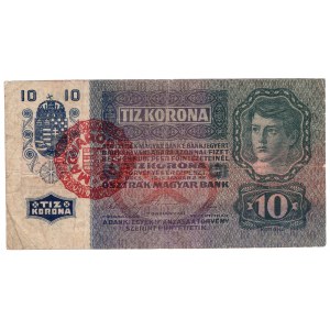 Austria, 10 korona 1915 (1919) - dodatkowy stempel MAGYARORSZAG