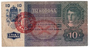 Austria, 10 crowns 1915 (1919) - additional stamp MAGYARORSZAG