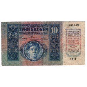 Austria, 10 korona 1915 (1919) - dodatkowy stempel MAGYARORSZAG
