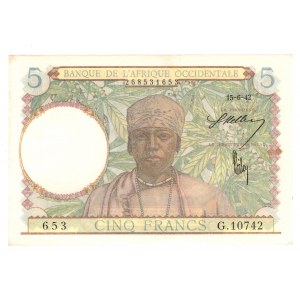 Francuska Afryka Zachodnia, 5 francs 1942