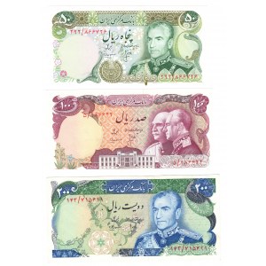 Irán, 50, 100, 200 rialov 1974-1979