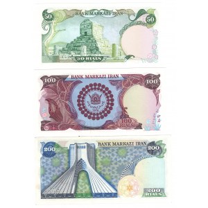 Irán, 50, 100, 200 rialov 1974-1979