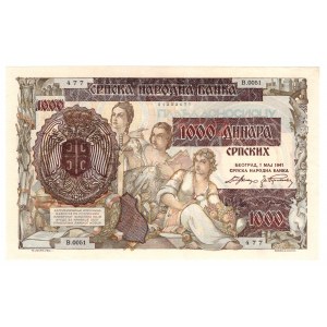 Serbia, 1000 dinars 1941