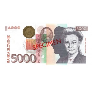 Słowenia, 5000 tolarjev 2000 VZOREC/SPECIMEN
