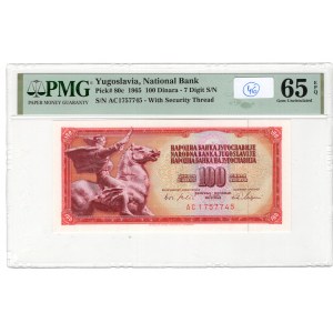Jugosławia, 100 dinara, 1965