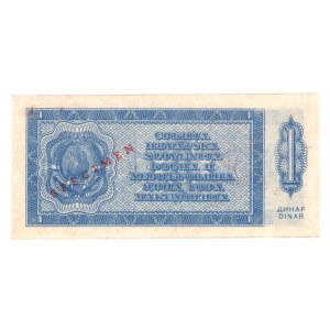 Jugosławia, 1 dinar 1950 SPECIMEN