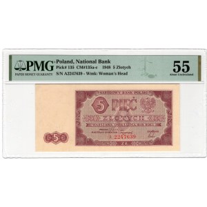 5 złotych 1948, seria A, pierwsza seria - rzadki