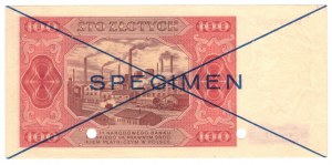 Polsko, 100 zlotých 1948, série D - SPECIMEN - modrý přetisk