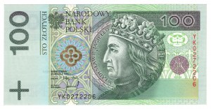 100 zlotých, 1994, série YK - náhradní série