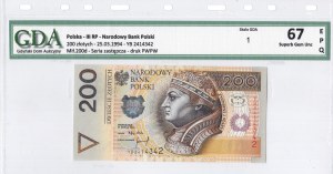 200 zlotých 1994, řada YB - náhrada