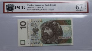 Polsko, III RP, 10 zlotých 2012, série AA