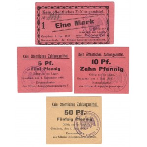 Grudziądz (Graudenz) - obóz jeniecki 1917, zestaw 4 sztuk