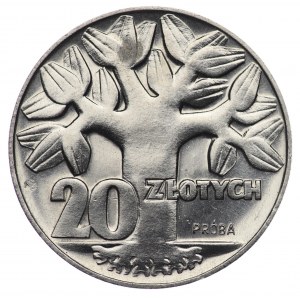 PRL, 20 złotych 1964, próba NIKIEL - Drzewo