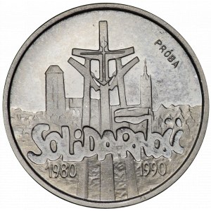 Third Republic, 20,000 zlotys 1990, NIKIEL sample - Solidarity