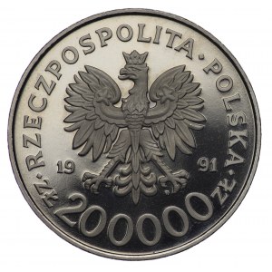 PRL, 200 000 złotych 1991, próba NIKIEL - 200. rocznica Konstytucji 3 Maja